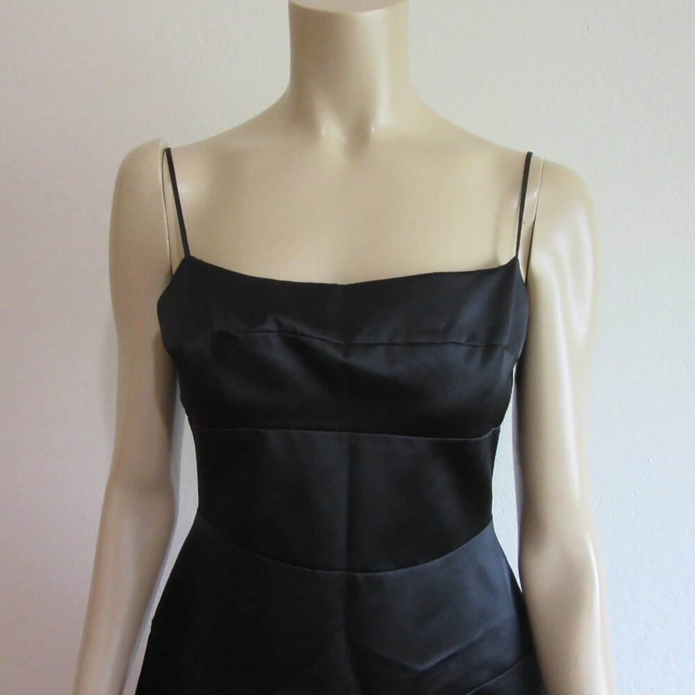 BCBGMAXAZRIA Black Spaghetti Strap 4 Fit & Flare Short Evening Dress - Picture 2 of 4